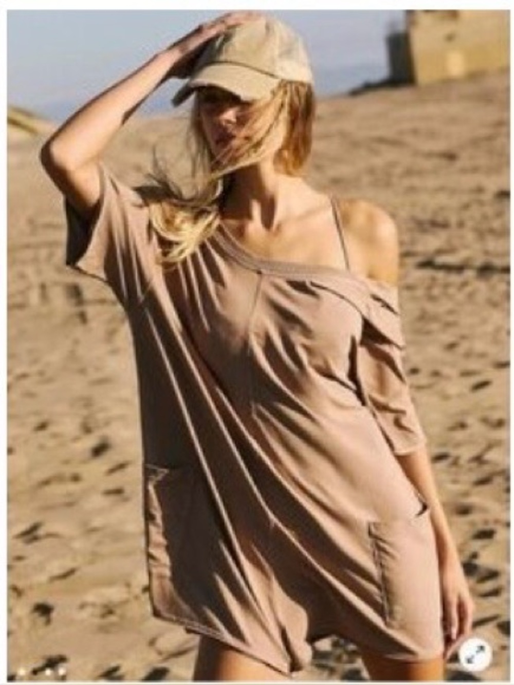 NWT Free People FP Movement Hot Shot Tee Romper Mocha Latte Sz S - Picture 4 of 16